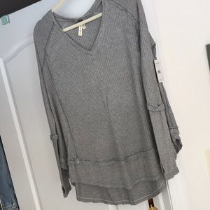 Free people waffle V neck